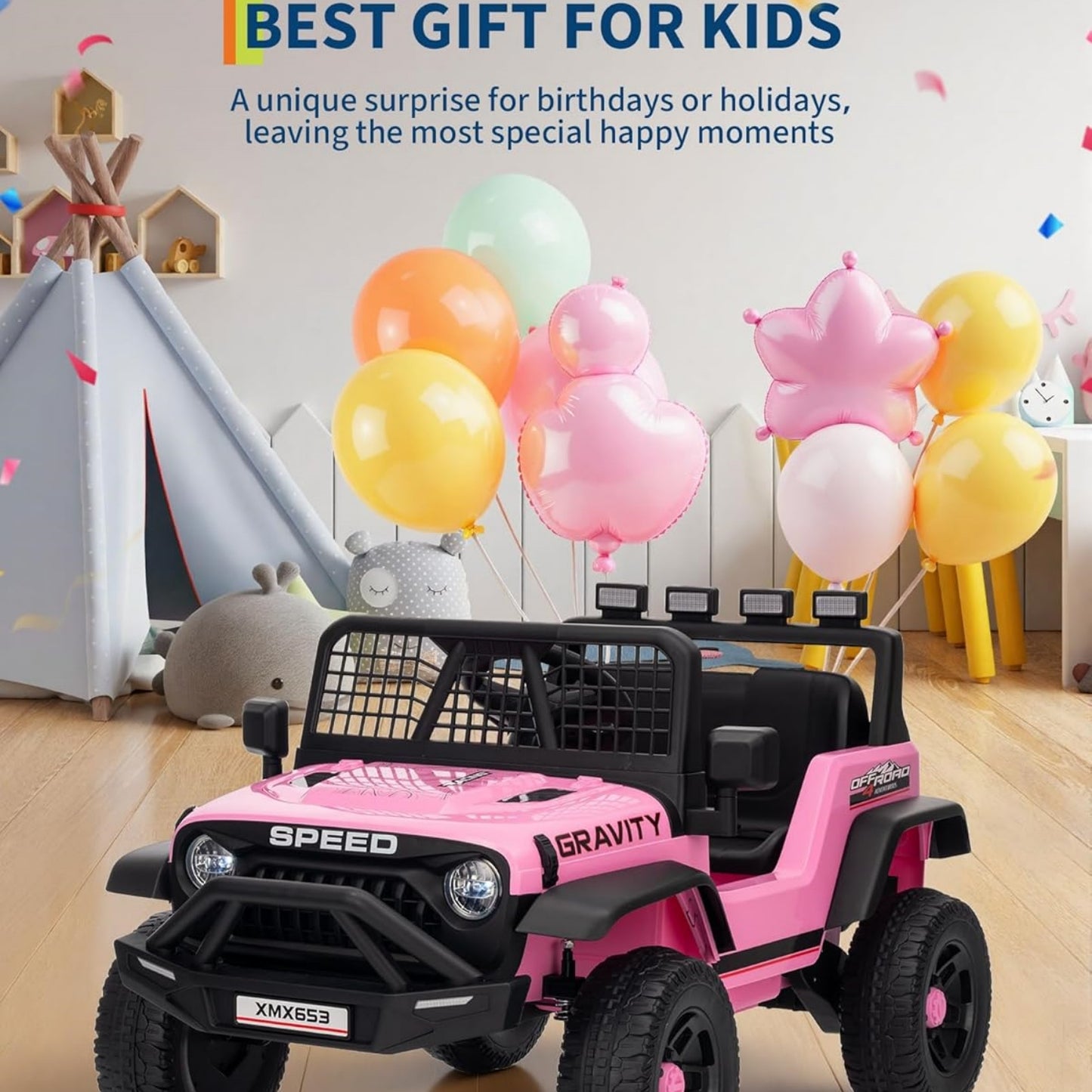 Garvee 12V Kids Ride on Car with Remote Controller, for Children 3-6 Years
