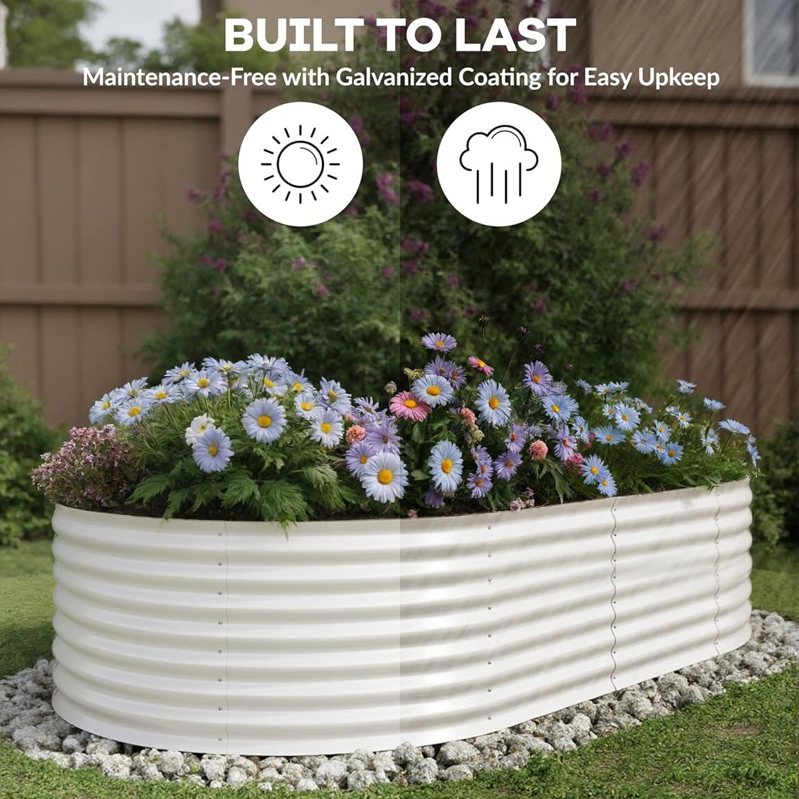 Garvee Elliptical feet Steel Planter Box, Raised Garden Bed