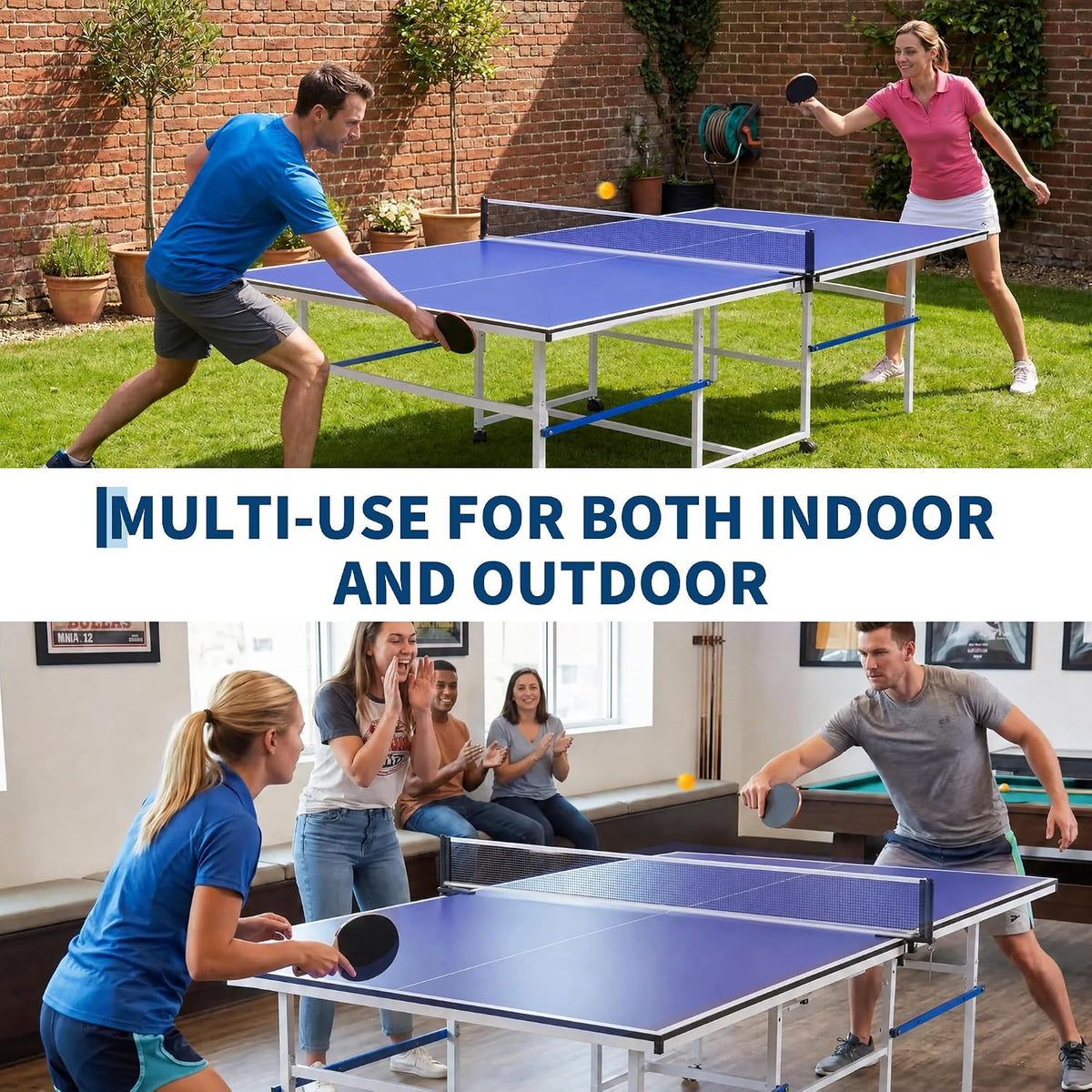 Riedhoff Portable Table Tennis Table with 2 Paddles & 3 Balls