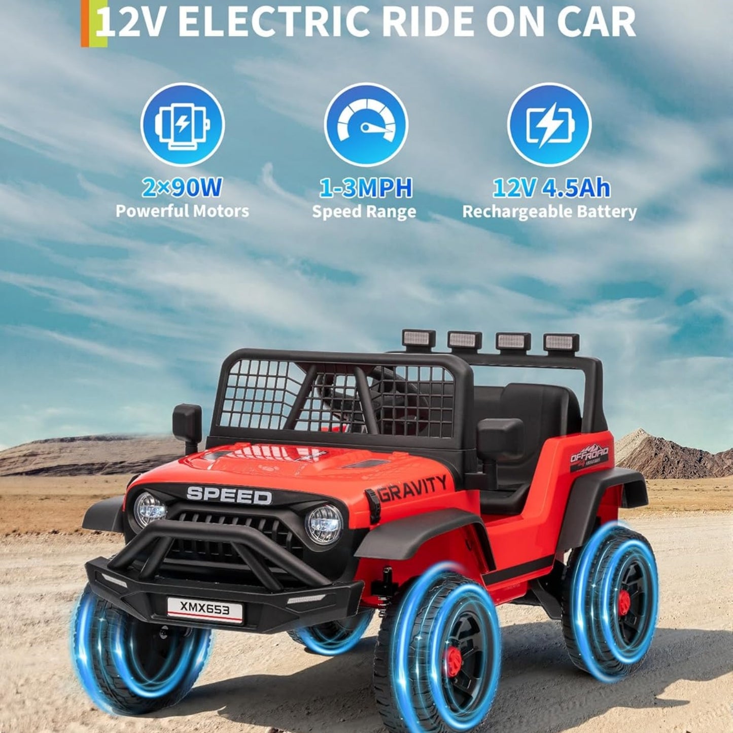 Garvee 12V Kids Ride on Car with Remote Controller, for Children 3-6 Years