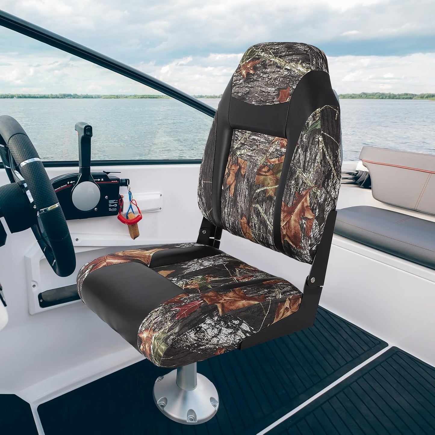 Garvee Folding Boat Seats, High Back, 2 Pack, Thick Sponge Padding and Hinge