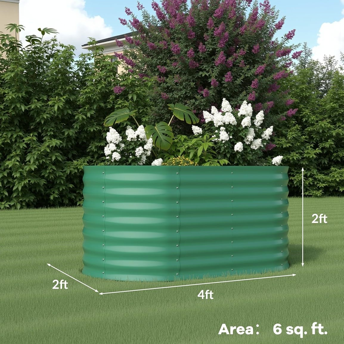 Garvee Elliptical feet Steel Planter Box, Raised Garden Bed