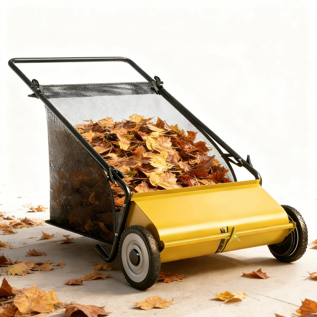 Riedhoff 26" Push Lawn Sweeper,4 Spinning Brushes, 7 Cu. Ft Capacity Collection Bag, Adjustable Height