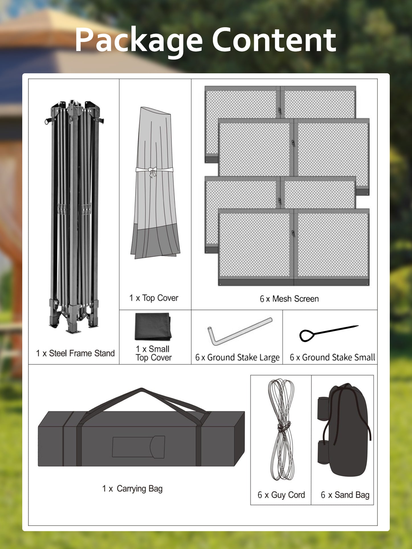 Garvee 79.5" Pop up Gazebo, Adjustable Height with Mosquito Net, Double-Layer