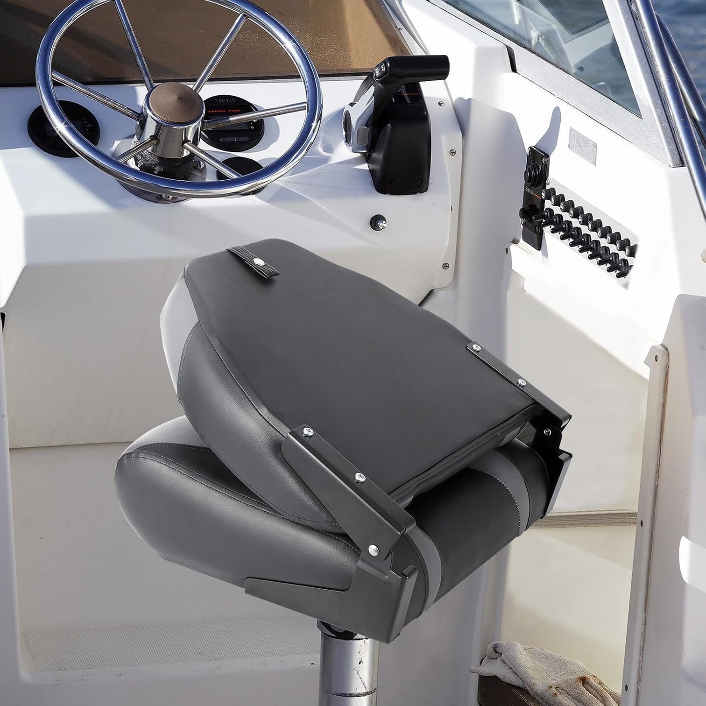 Garvee Folding Boat Seats, High Back, 2 Pack, Thick Sponge Padding and Hinge