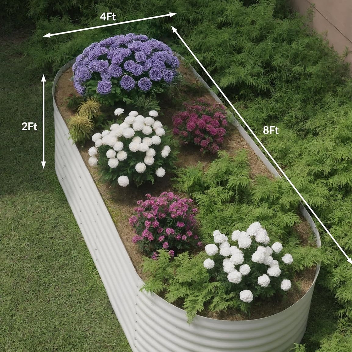 Garvee Elliptical feet Steel Planter Box, Raised Garden Bed