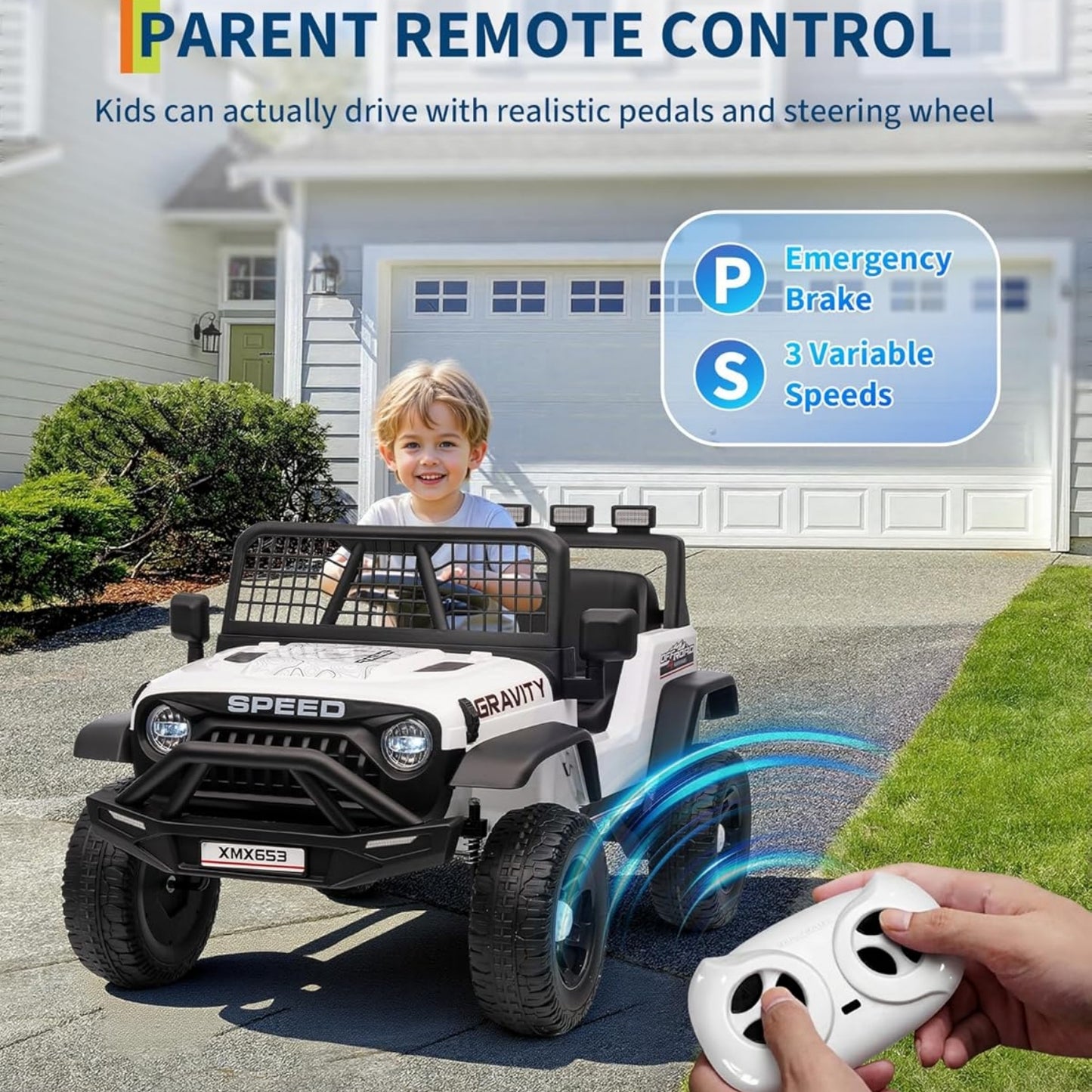 Garvee 12V Kids Ride on Car with Remote Controller, for Children 3-6 Years