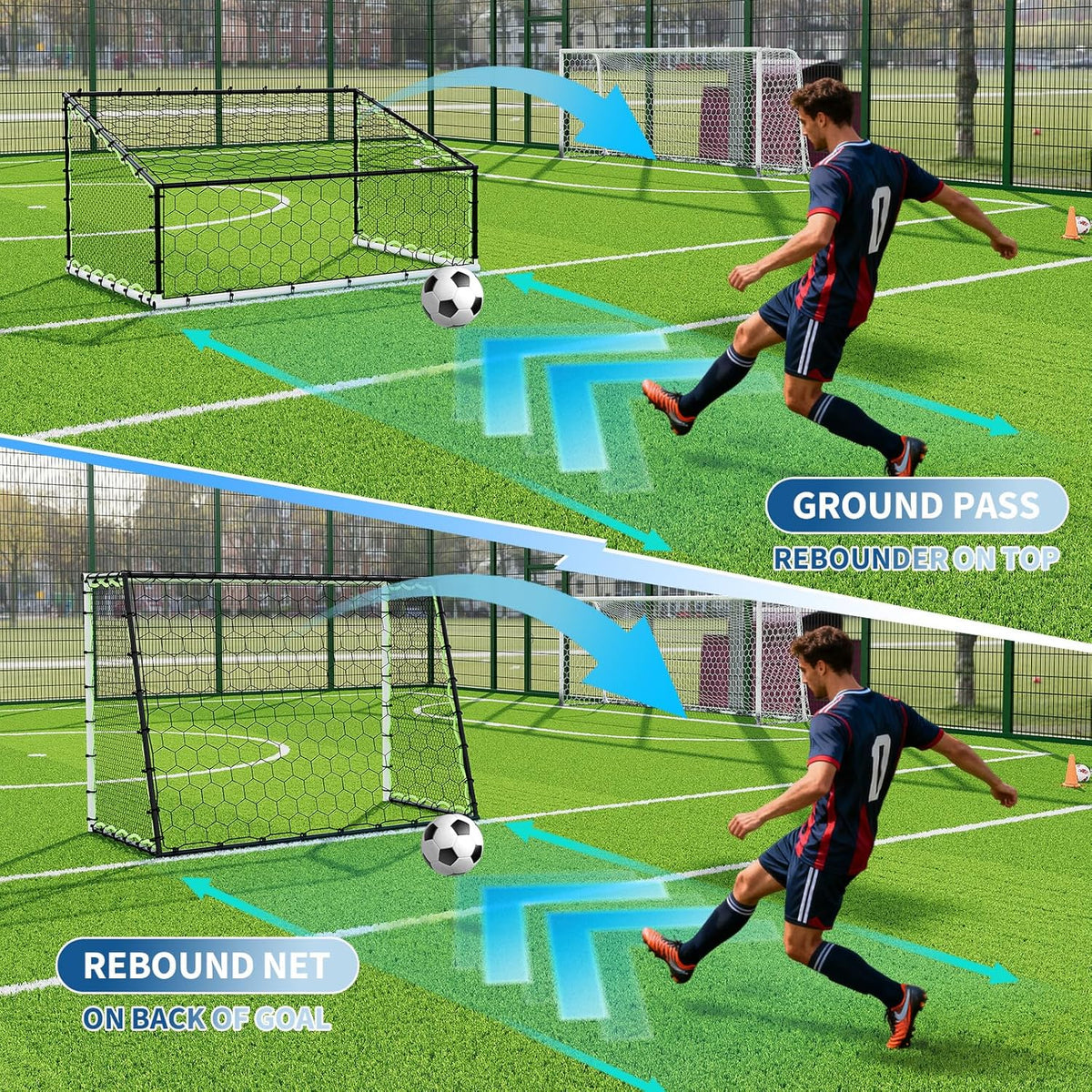Riedhoff Soccer Goal Nets for Backyard, 7 x 3.6 x 5 ft, Multi-color