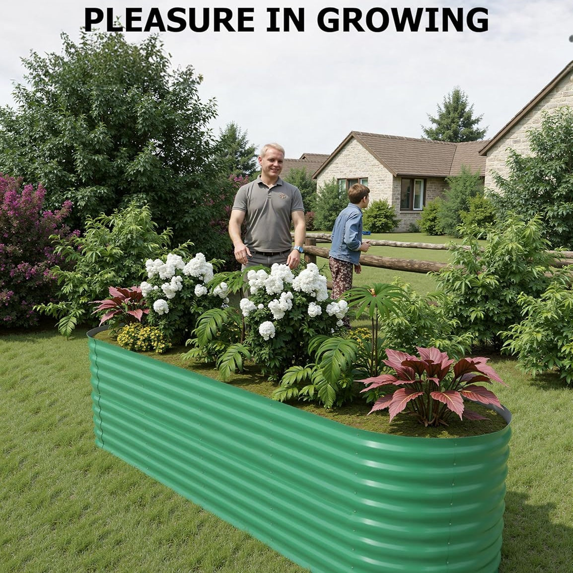 Garvee Elliptical feet Steel Planter Box, Raised Garden Bed