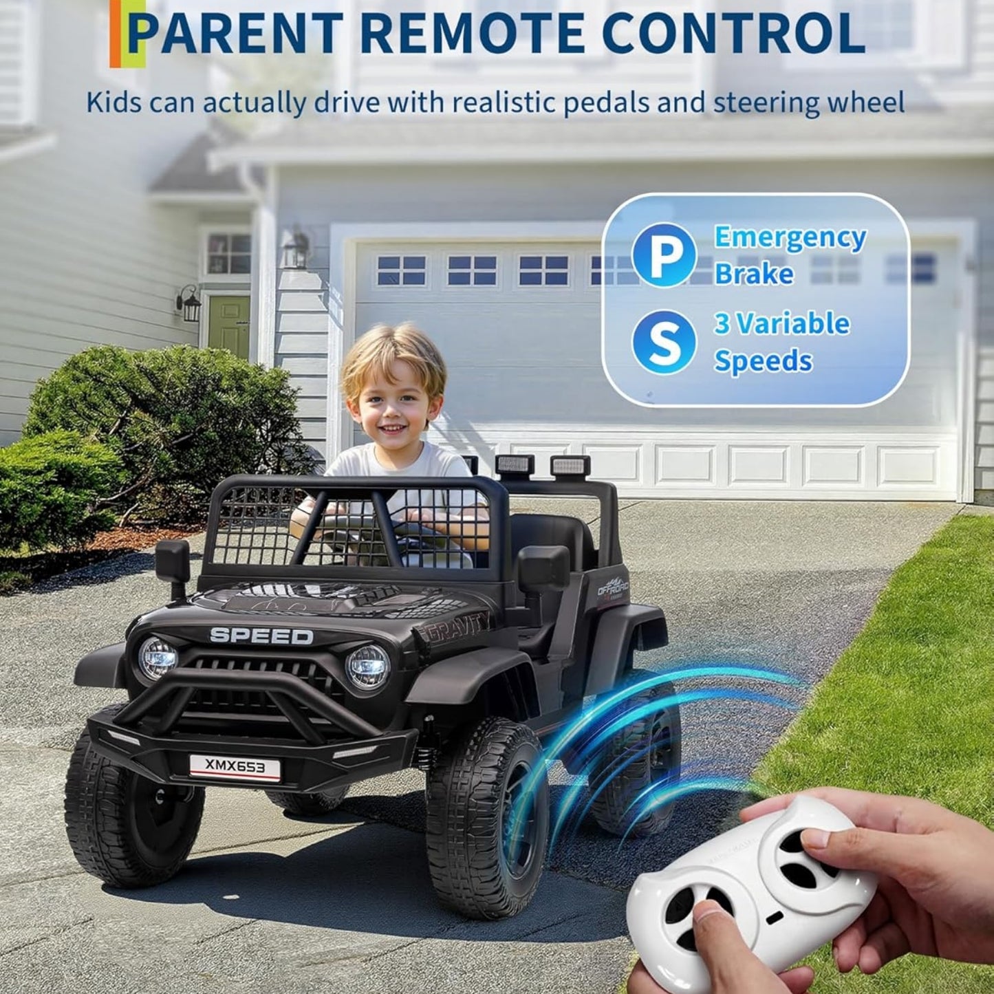 Garvee 12V Kids Ride on Car with Remote Controller, for Children 3-6 Years