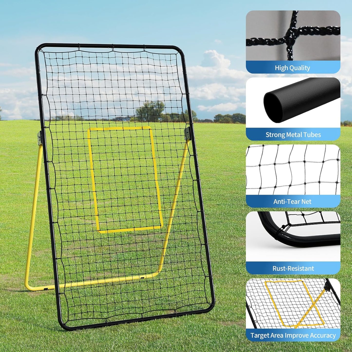 Riedhoff Volleyball Rebounder Net 7 x 4 ft, Large Training Bounce Back Net