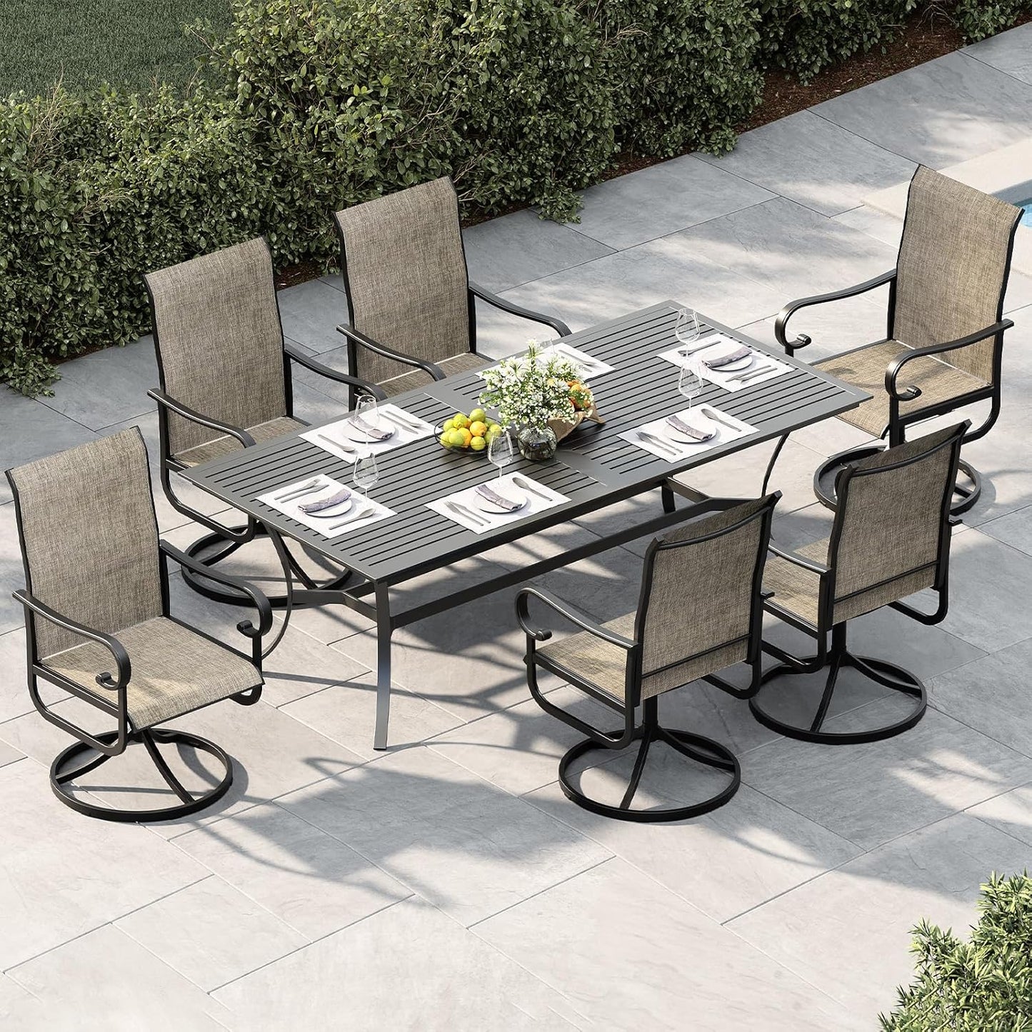 Riedhoff Patio Swivel Chairs Set of 2, with High Back, 23 x 20 x 40"