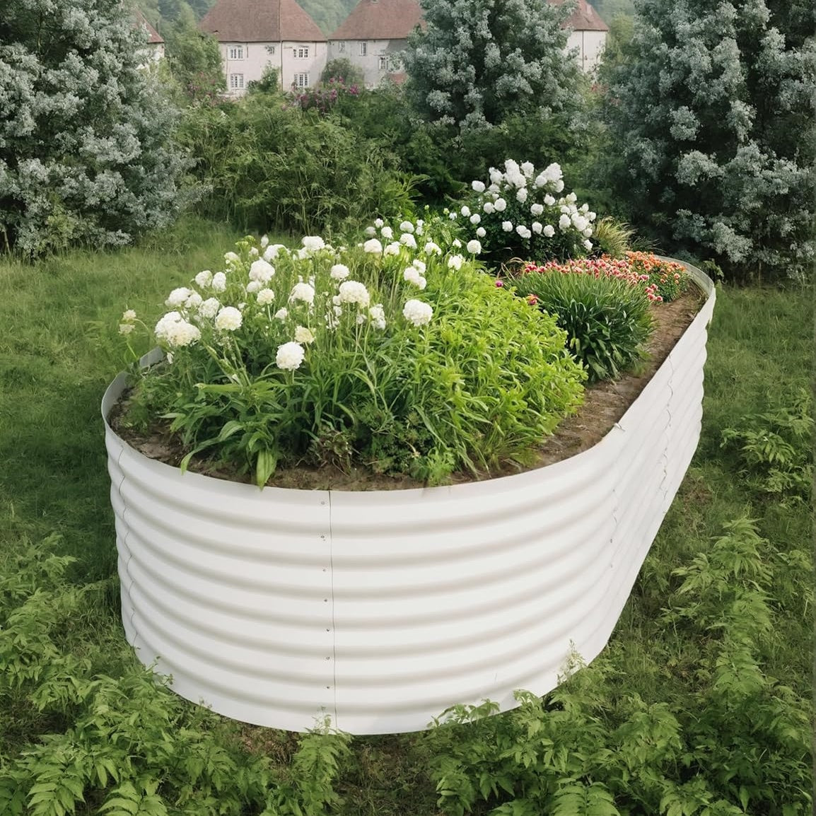 Garvee Elliptical feet Steel Planter Box, Raised Garden Bed