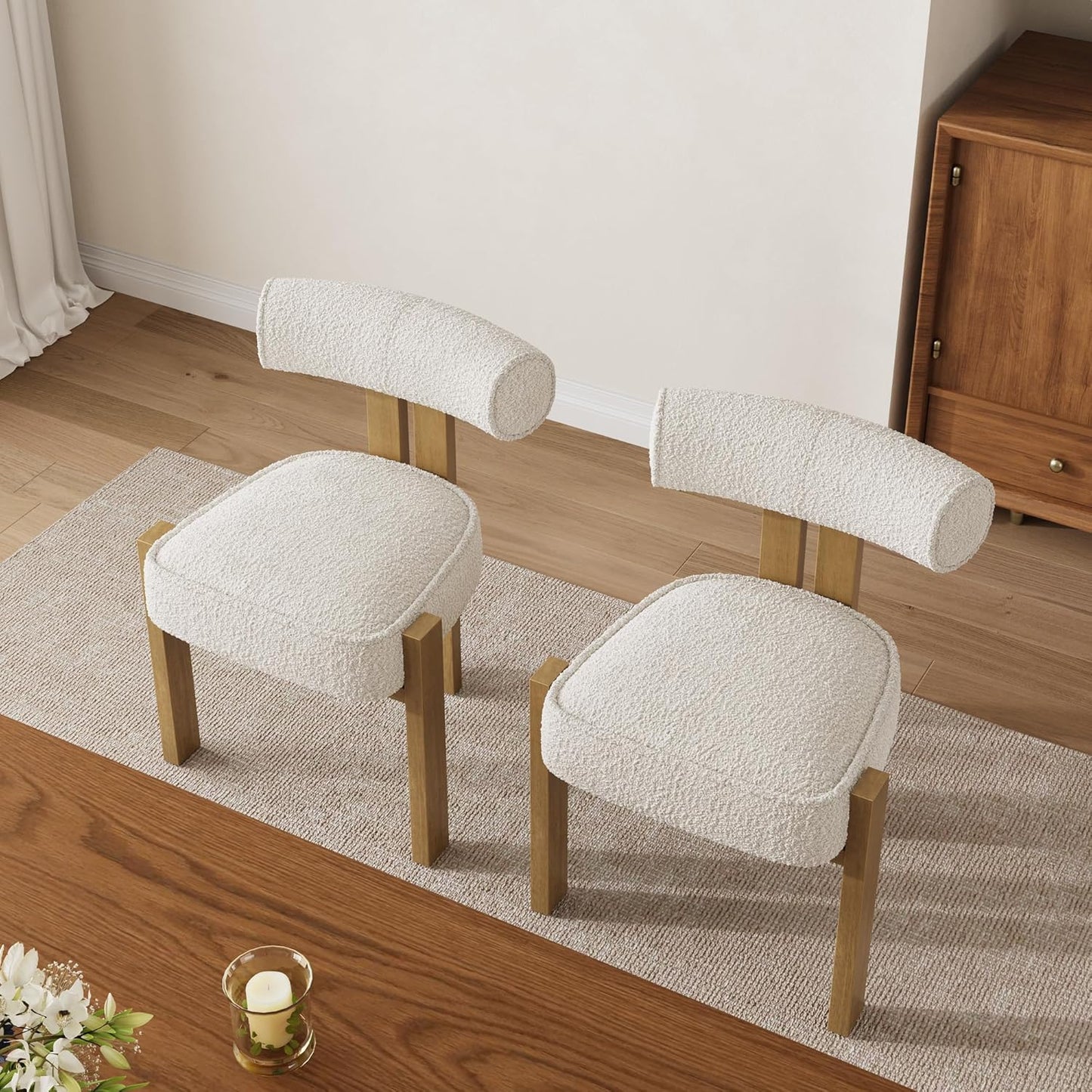 Garvee Upholstered Dining Chair 19.3 x 18.7 x 28.7", Ergonomic Curved Back Support