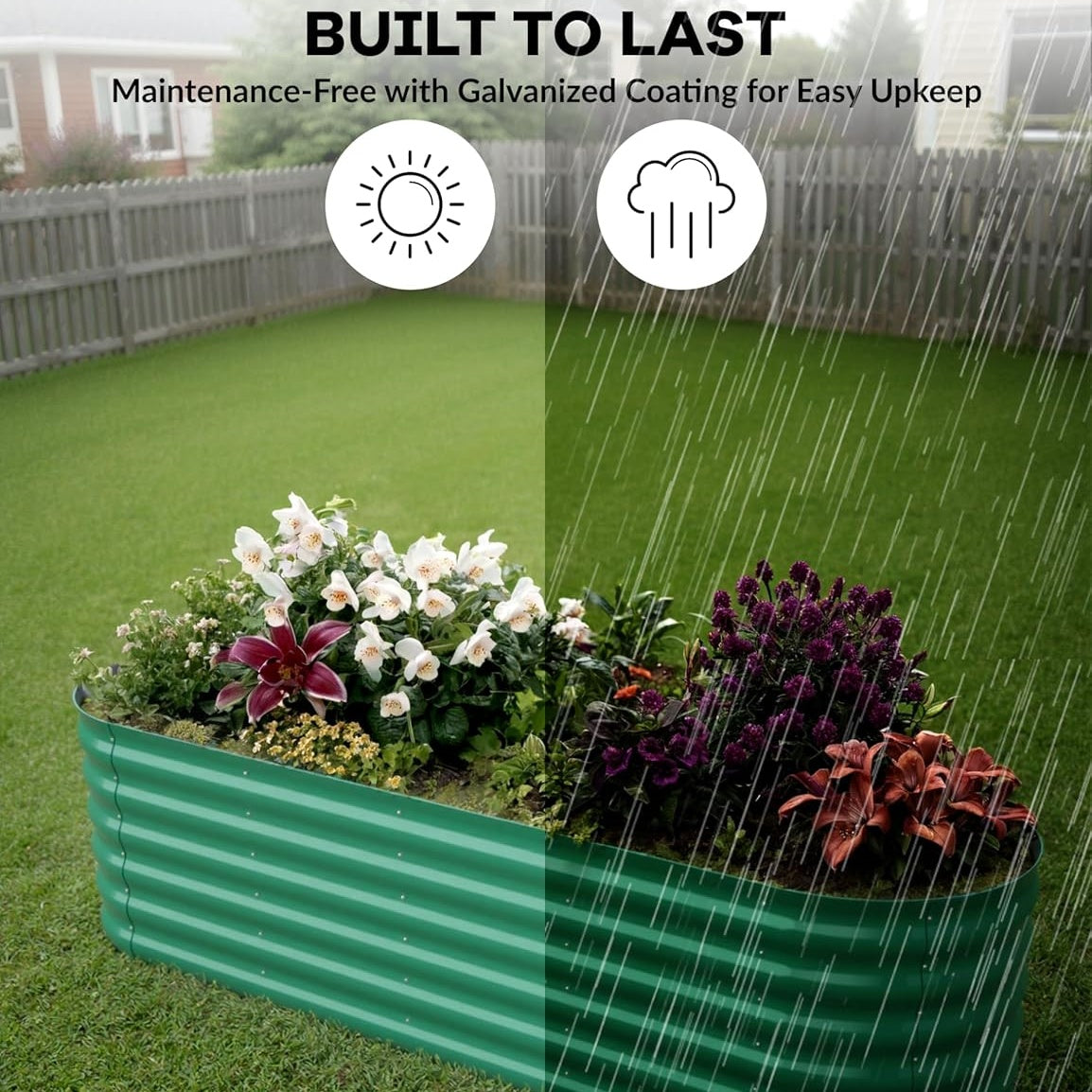 Garvee Elliptical feet Steel Planter Box, Raised Garden Bed