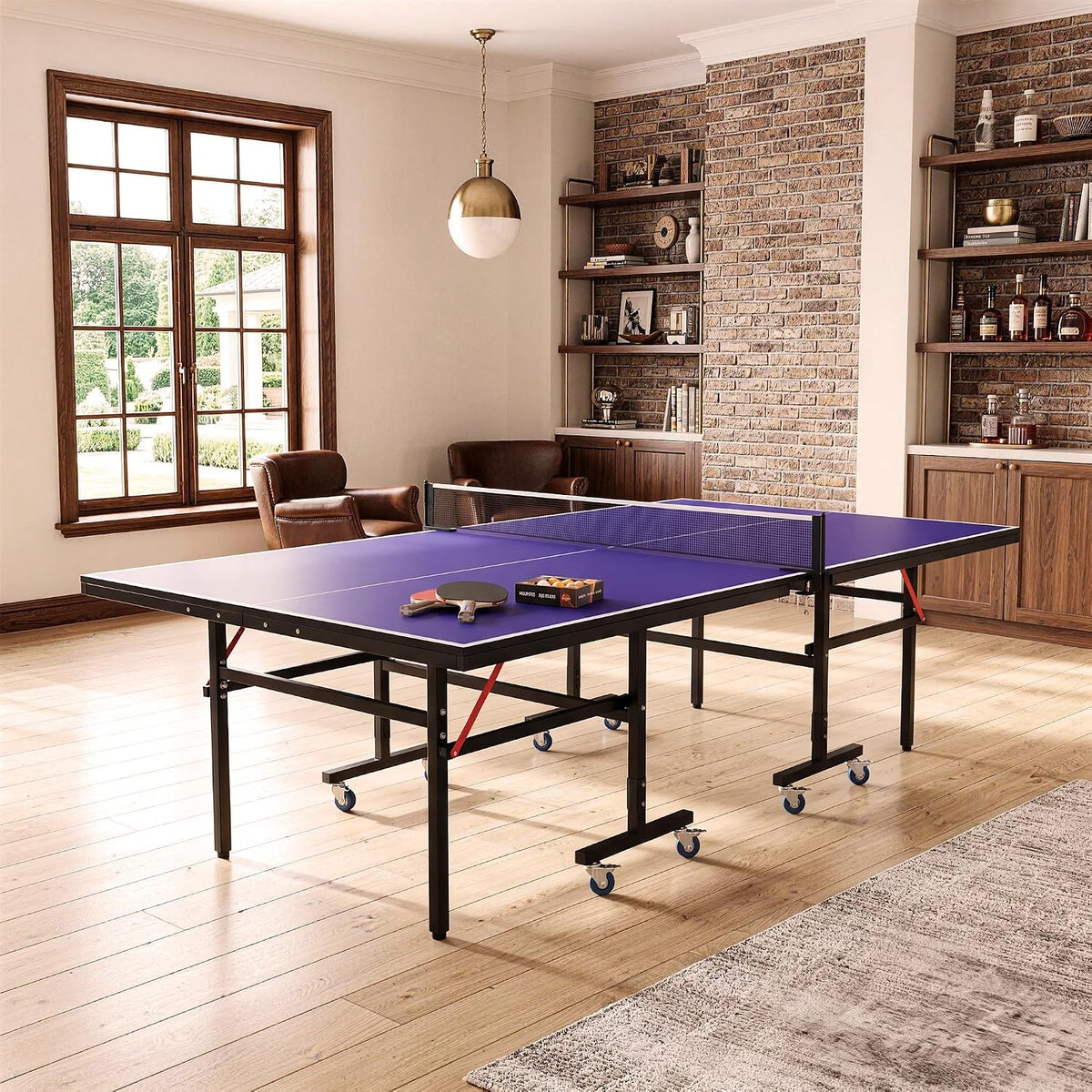 Riedhoff Portable Table Tennis Table with 2 Paddles & 3 Balls