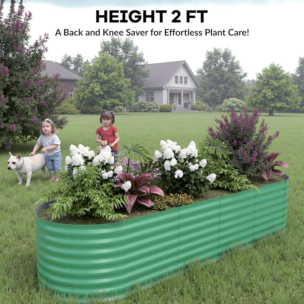 Garvee Elliptical feet Steel Planter Box, Raised Garden Bed