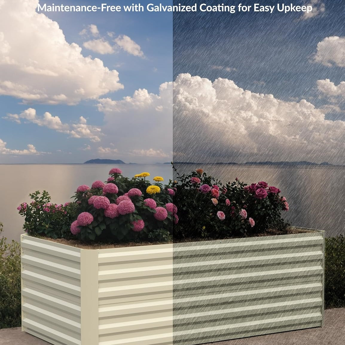 Riedhoff Steel Raised Garden Bed, Square Shape