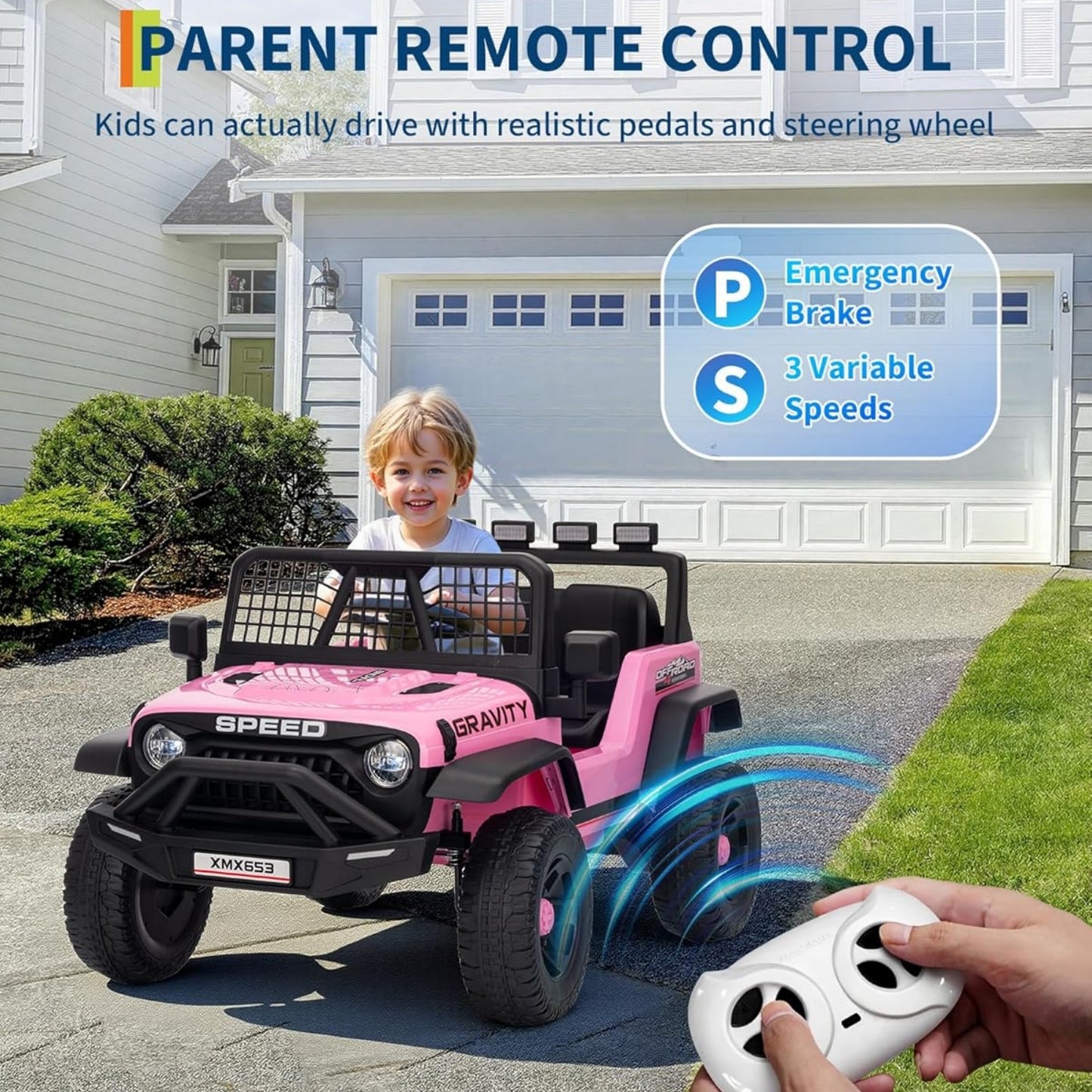 Garvee 12V Kids Ride on Car with Remote Controller, for Children 3-6 Years