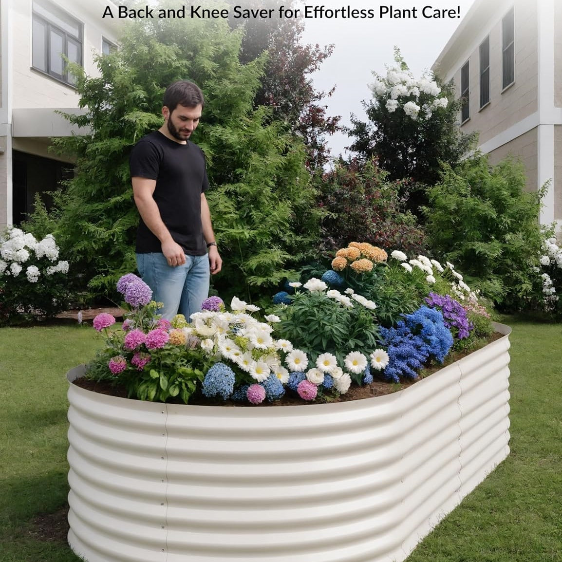 Garvee Elliptical feet Steel Planter Box, Raised Garden Bed