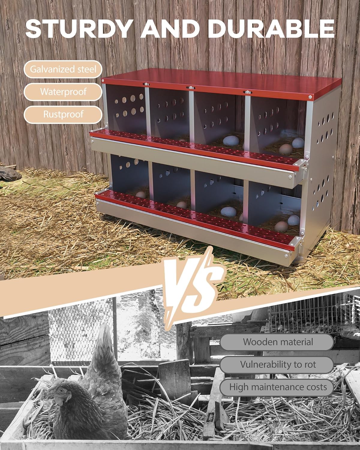 Garvee Chicken Nesting Box for Laying Eggs