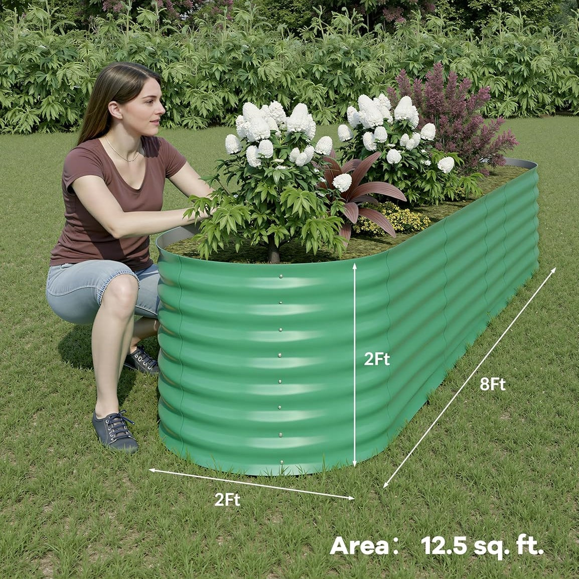 Garvee Elliptical feet Steel Planter Box, Raised Garden Bed