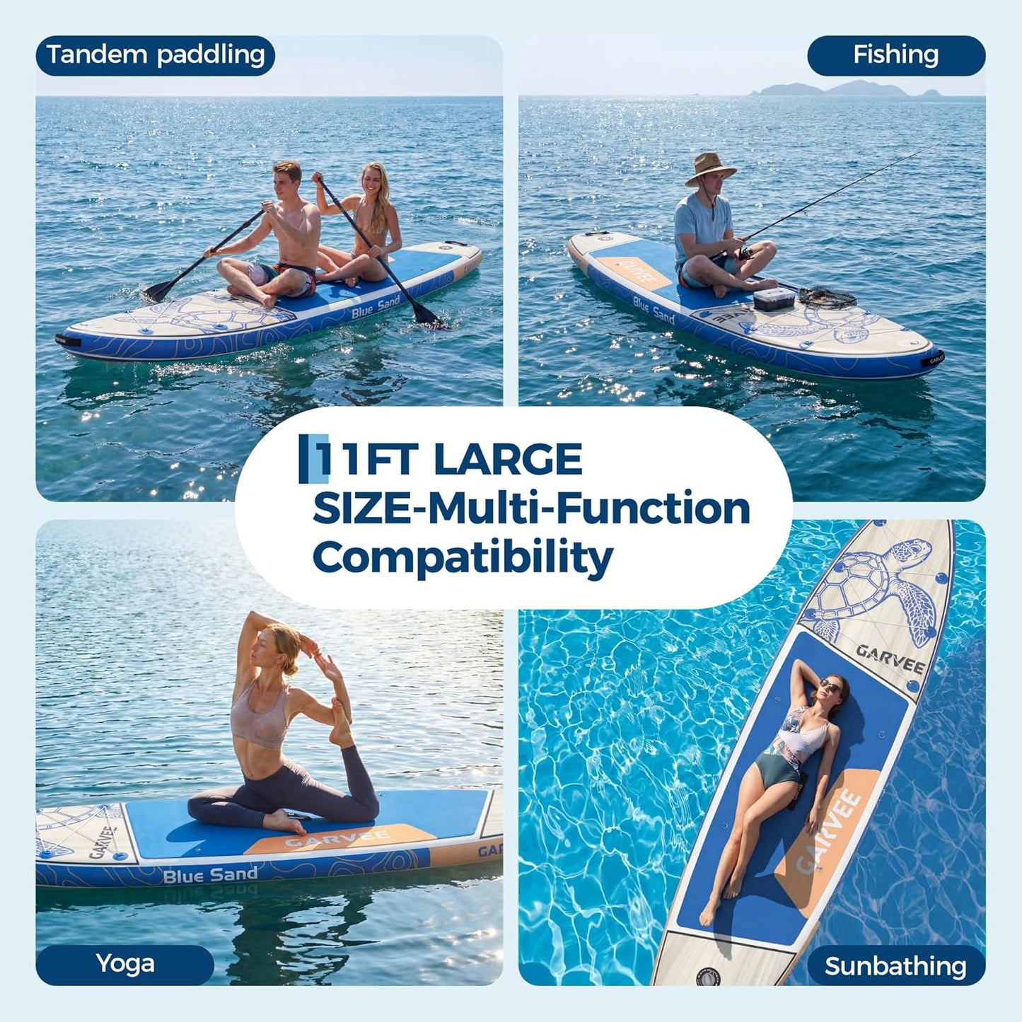Garvee 11 ft Inflatable Stand up Paddle Boards with Premium SUP Accessories