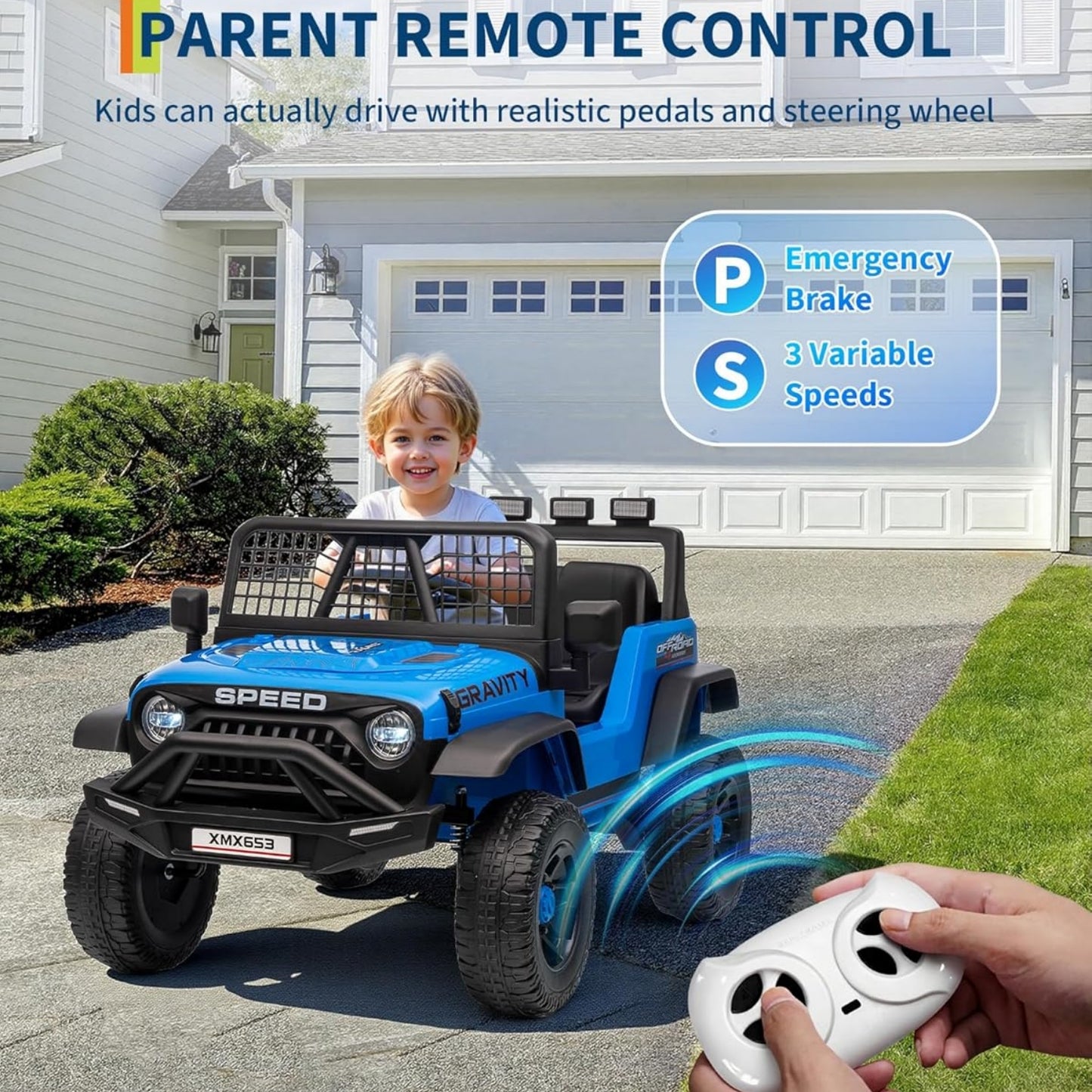 Garvee 12V Kids Ride on Car with Remote Controller, for Children 3-6 Years