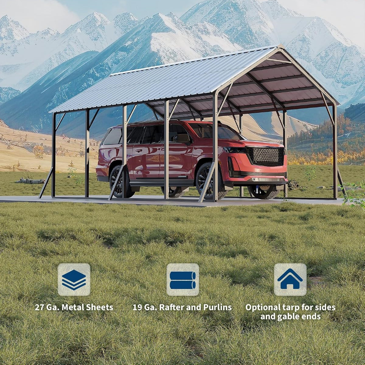 Garvee Metal Carport, Heavy-Duty