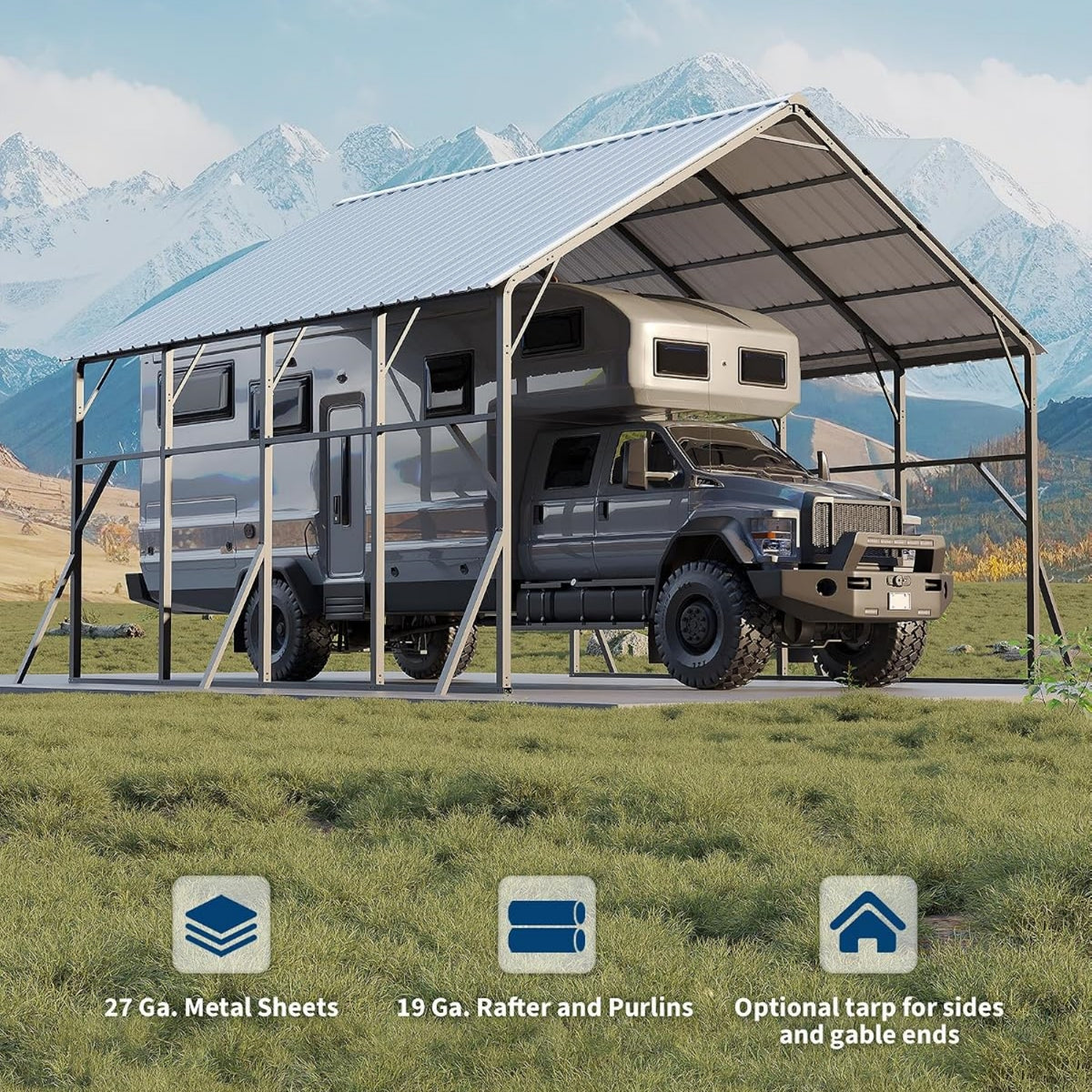 Garvee Metal Carport, Heavy-Duty