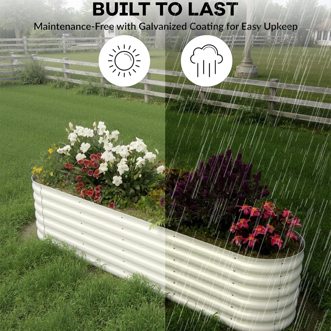 Garvee Elliptical feet Steel Planter Box, Raised Garden Bed