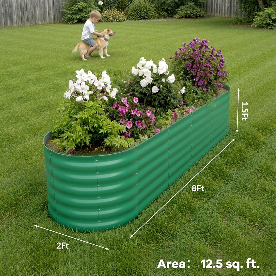Garvee Elliptical feet Steel Planter Box, Raised Garden Bed