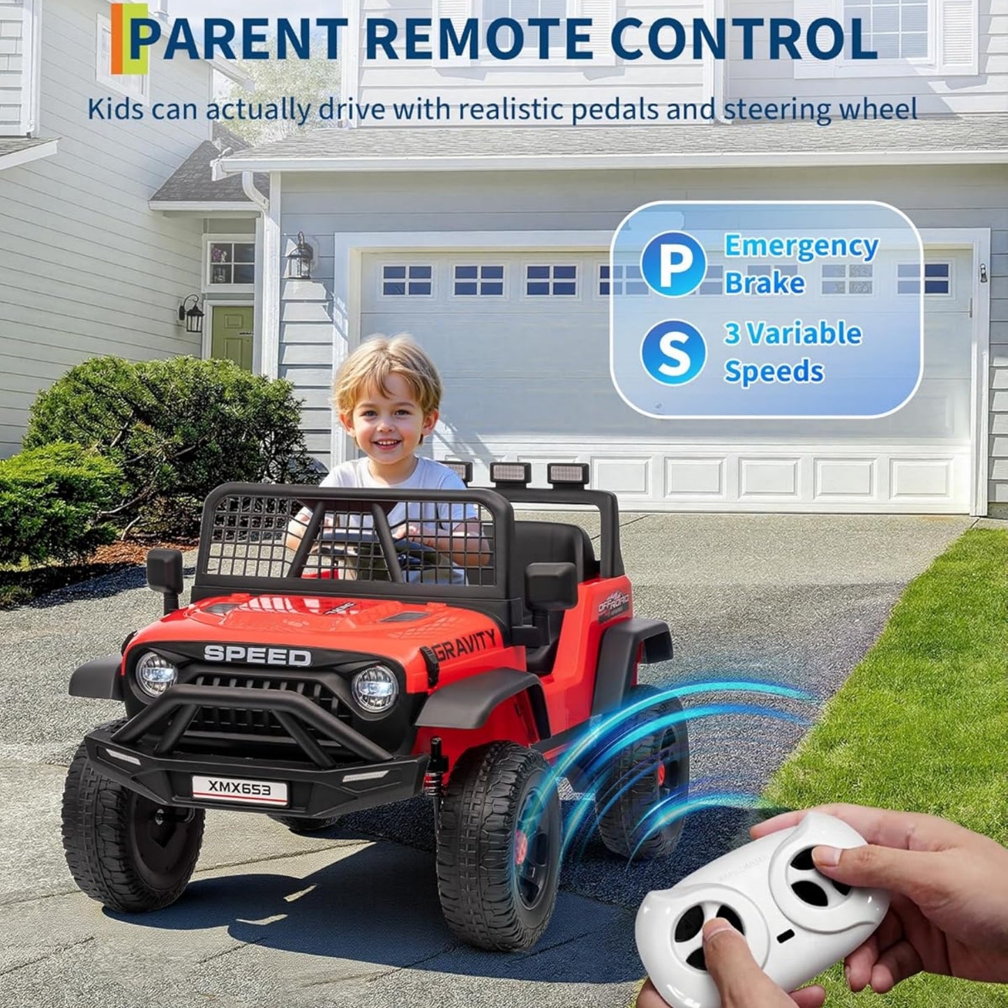 Garvee 12V Kids Ride on Car with Remote Controller, for Children 3-6 Years