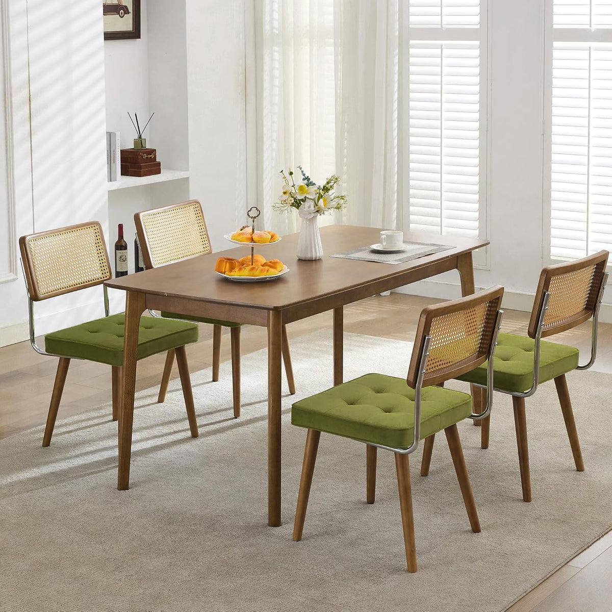 Riedhoff Rattan Dining Chairs, 22.4 x 18.5 x 31.7", Set of 2