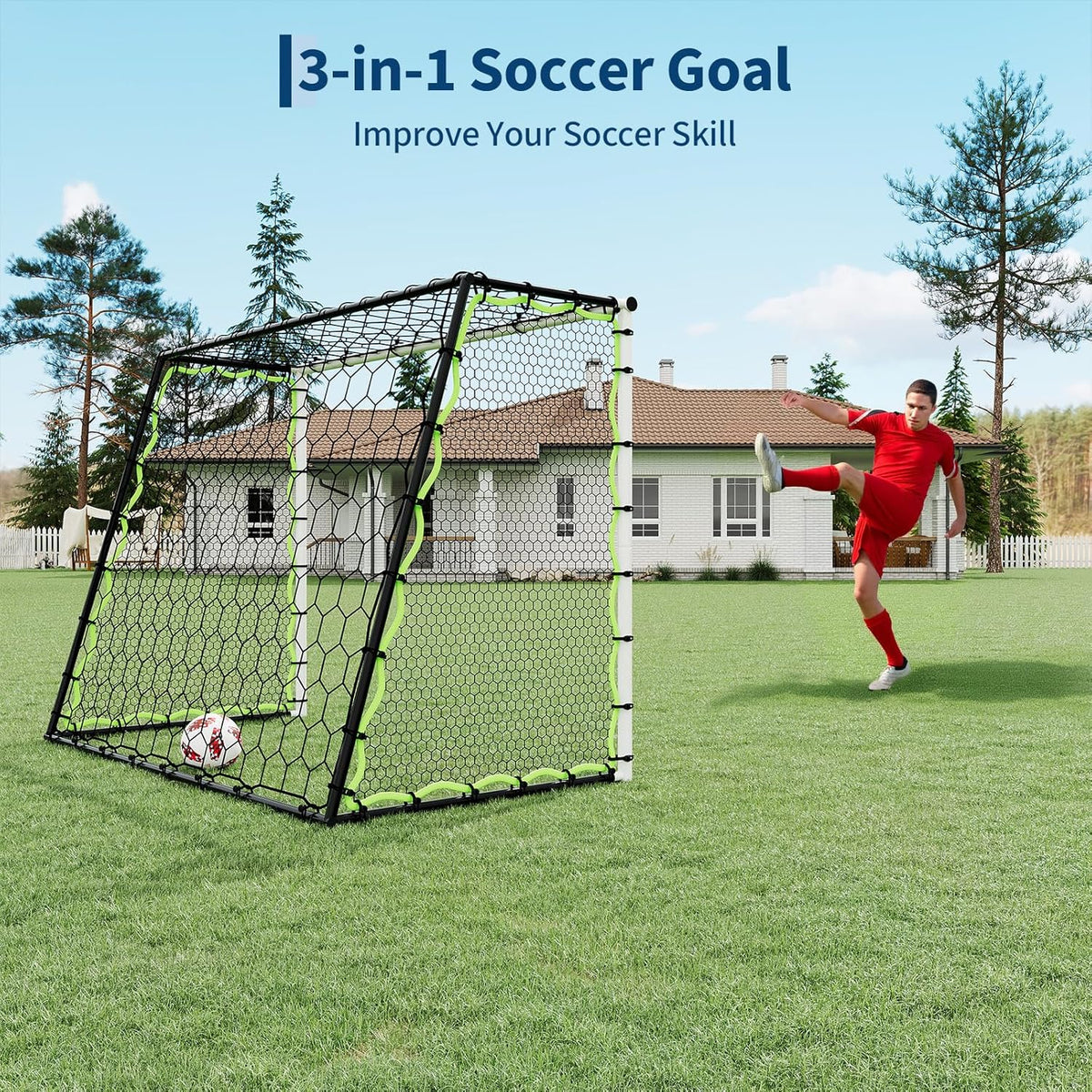 Riedhoff Soccer Goal Nets for Backyard, 7 x 3.6 x 5 ft, Multi-color