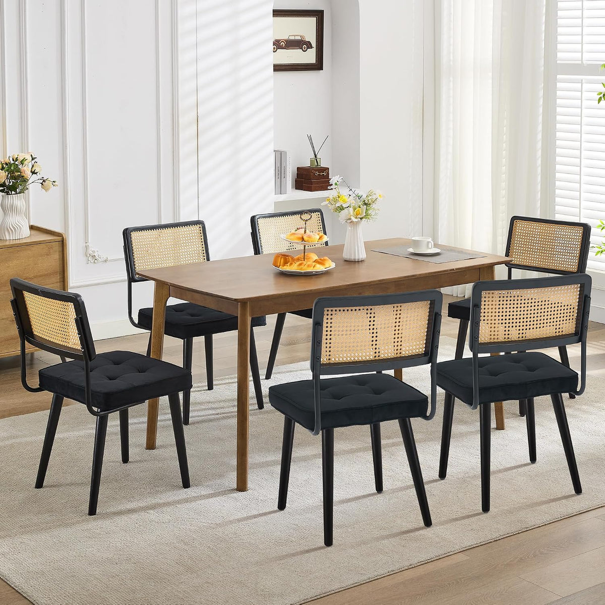 Riedhoff Rattan Dining Chairs, 22.4 x 18.5 x 31.7", Set of 2
