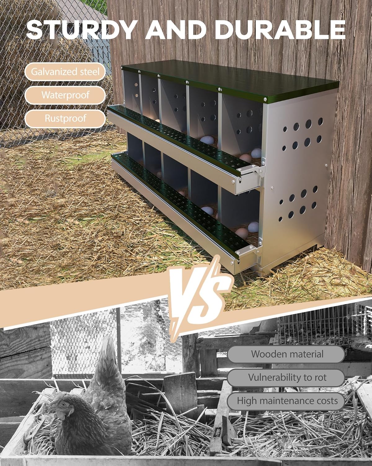 Garvee Chicken Nesting Box for Laying Eggs