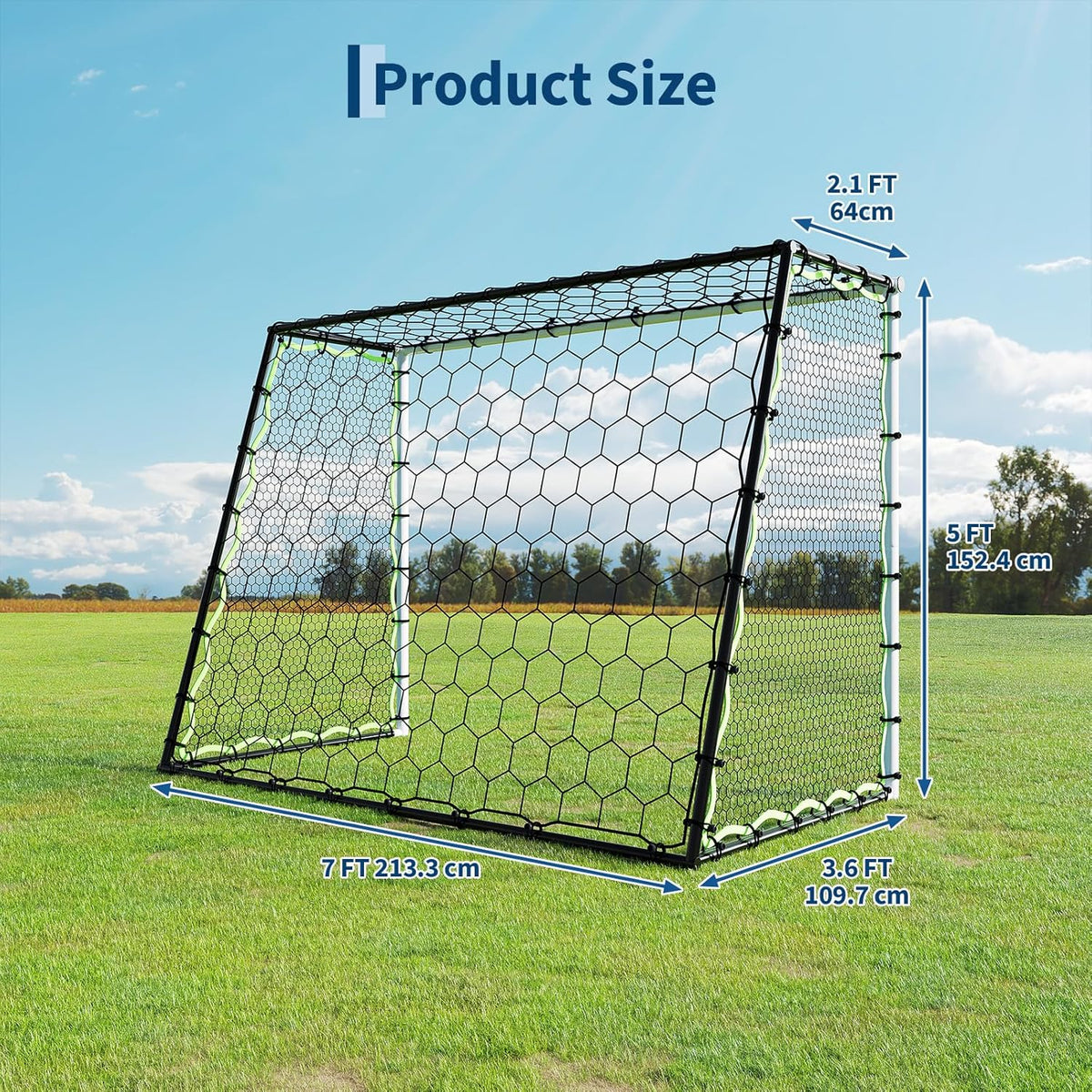 Riedhoff Soccer Goal Nets for Backyard, 7 x 3.6 x 5 ft, Multi-color
