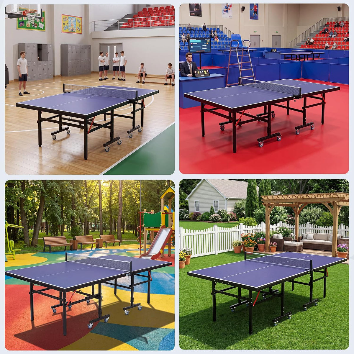 Riedhoff Portable Table Tennis Table with 2 Paddles & 3 Balls