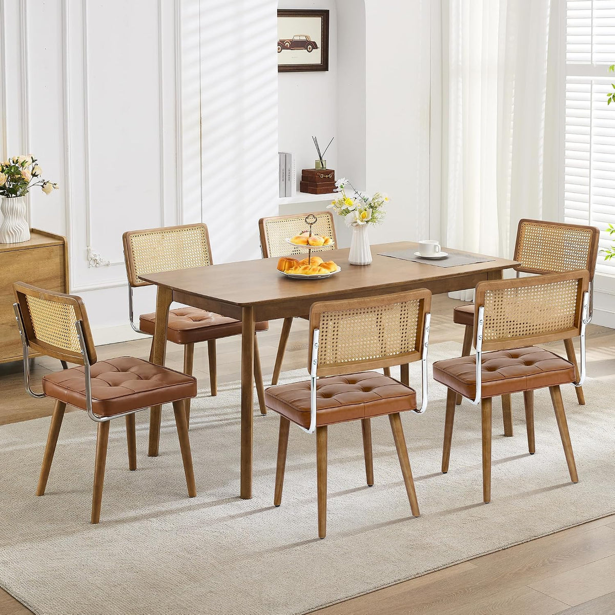 Riedhoff Rattan Dining Chairs, 22.4 x 18.5 x 31.7", Set of 2