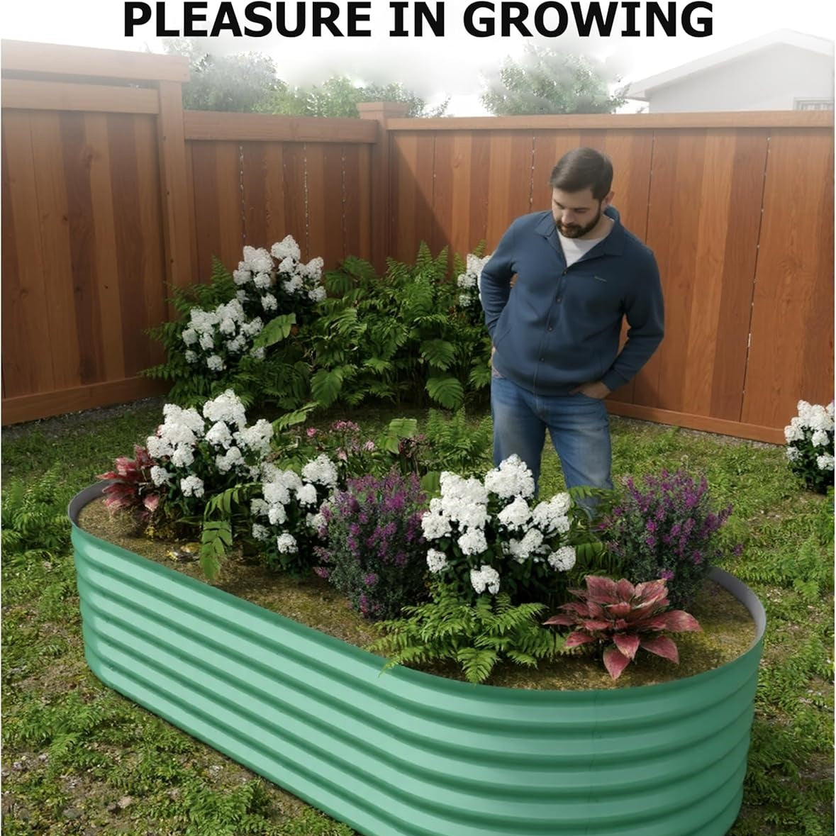 Garvee Elliptical feet Steel Planter Box, Raised Garden Bed