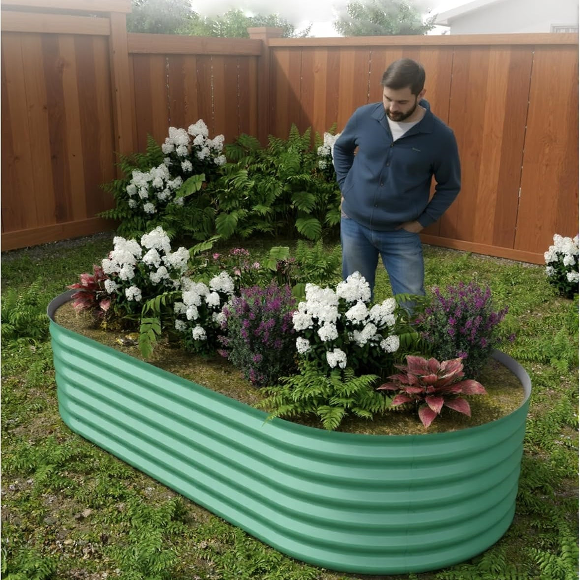 Goldensoil Raised Garden Bed,Galvanized Raised, Planter Boxes