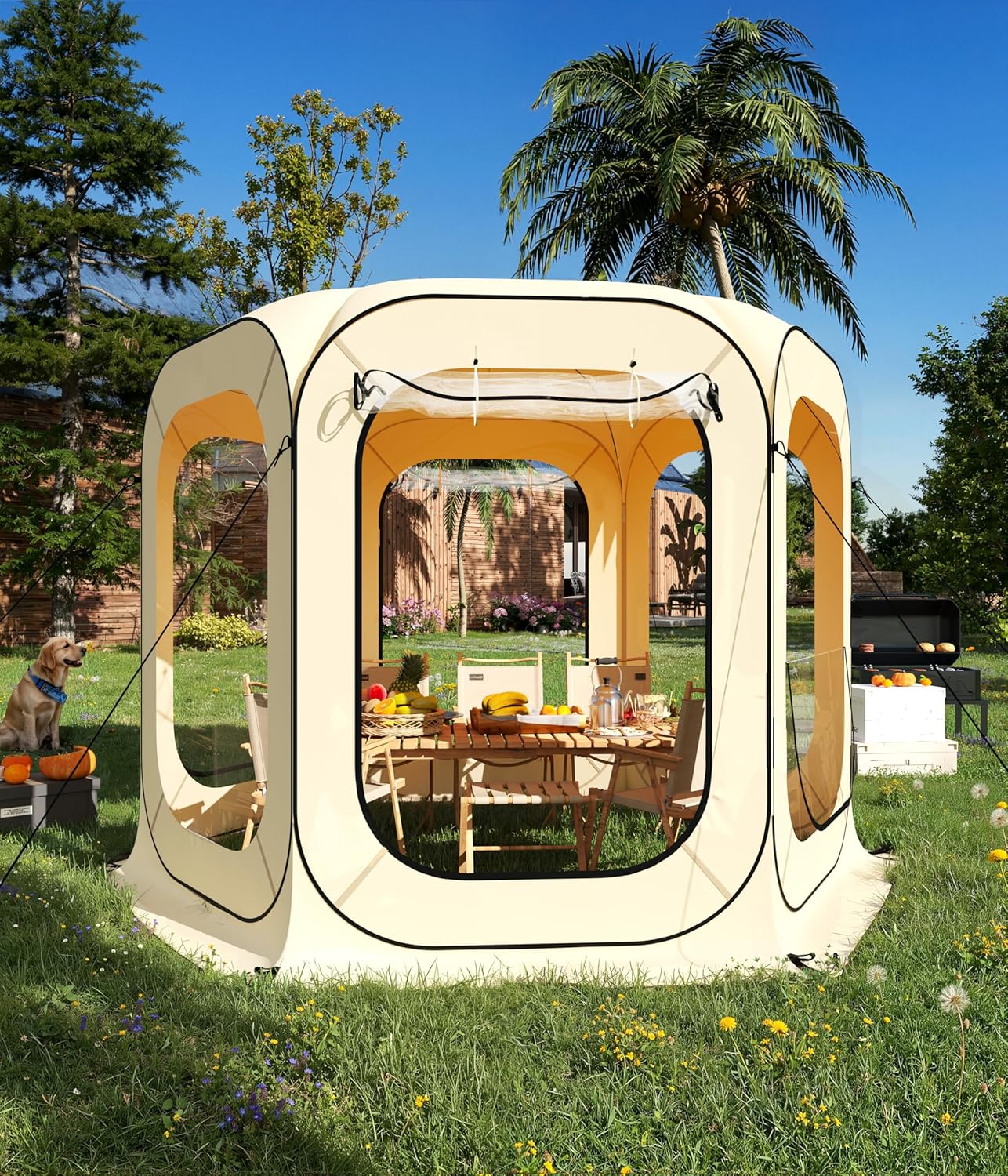 Garvee Pop up Sports Tent, All Weather, Beige
