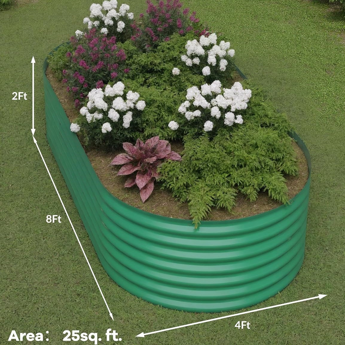 Garvee Elliptical feet Steel Planter Box, Raised Garden Bed