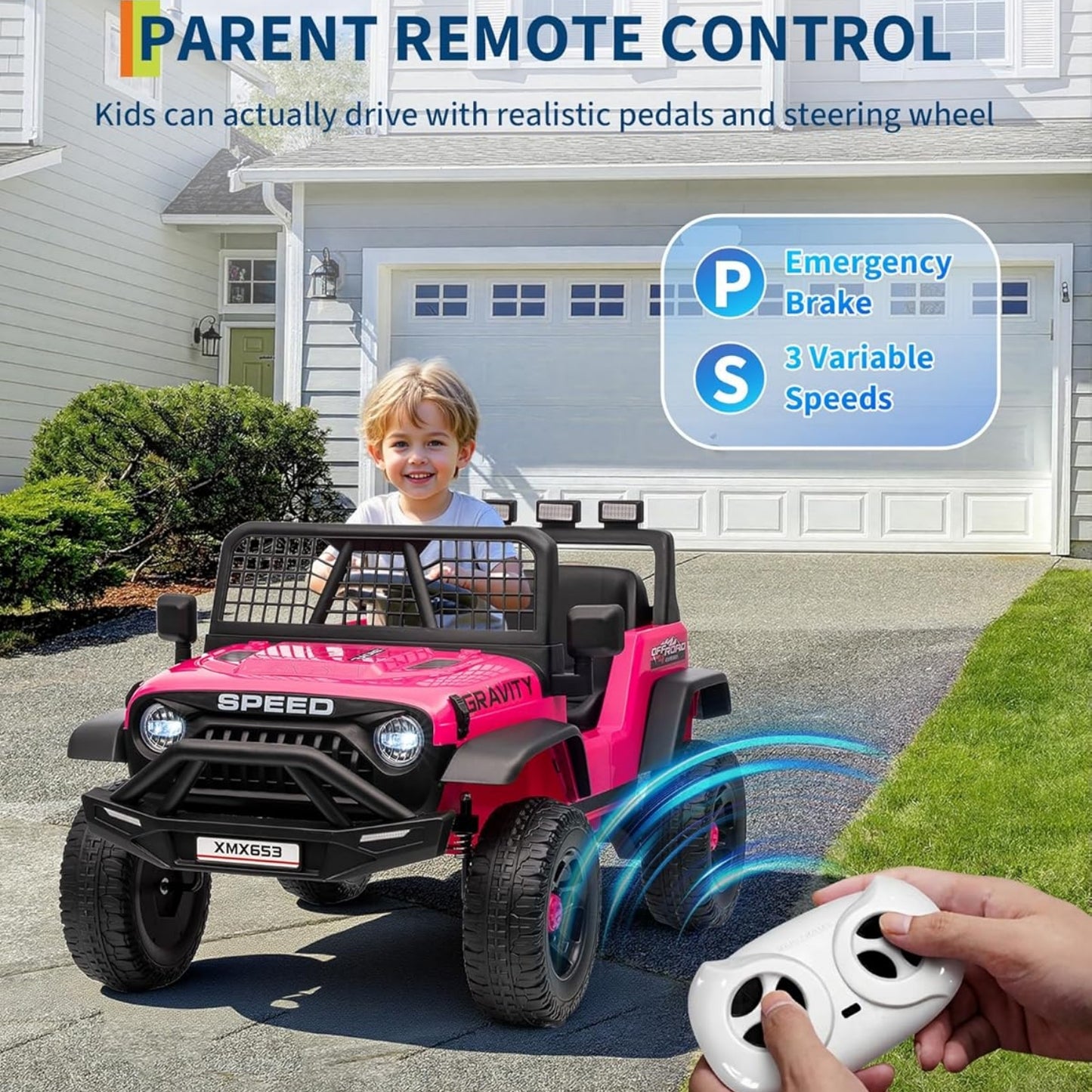 Garvee 12V Kids Ride on Car with Remote Controller, for Children 3-6 Years