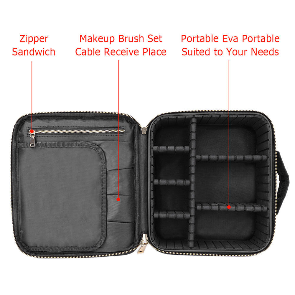 SHININGLOVE Storage Bag Cosmetic Bag Makeup Artist Travel Storage Bag Black