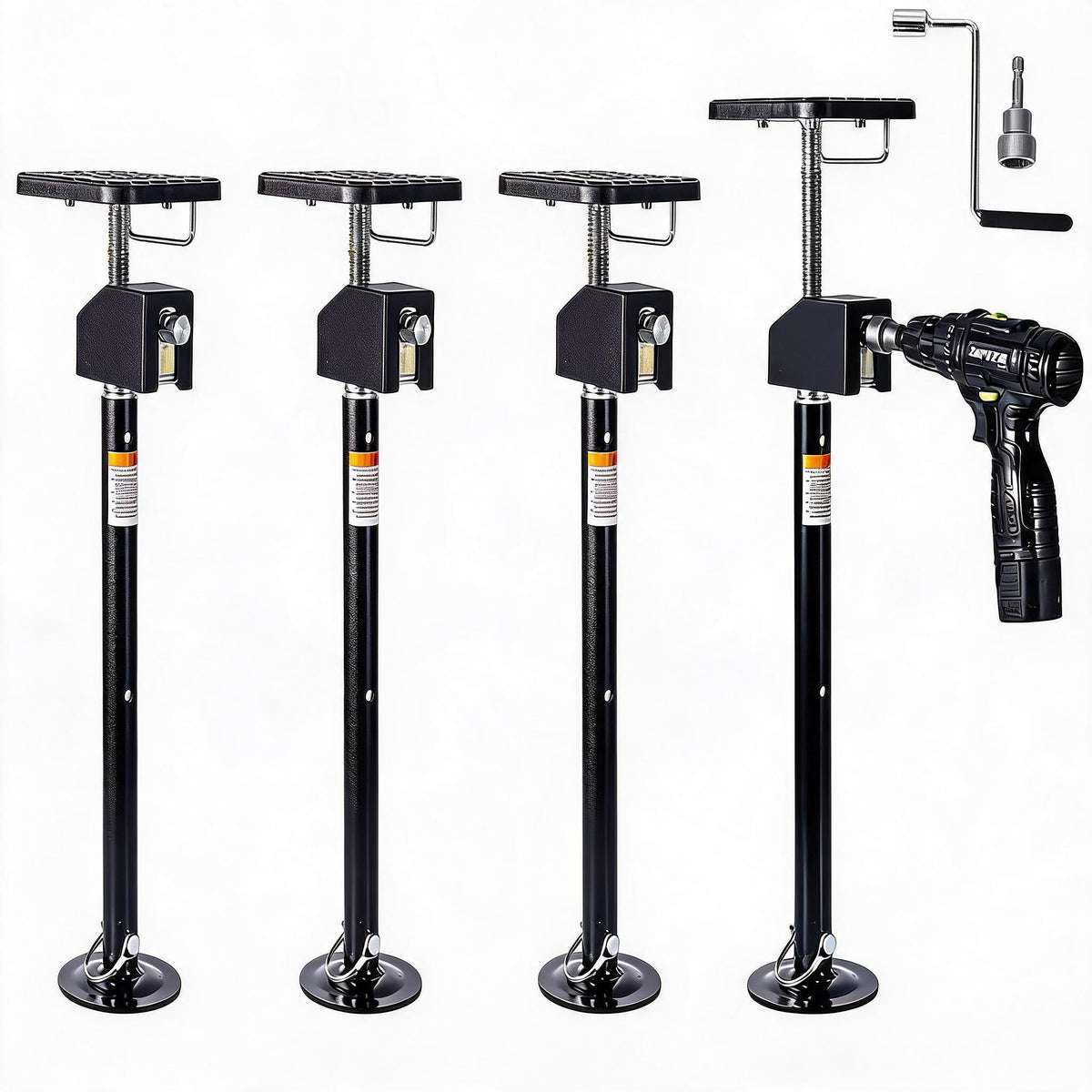 Riedhoff 20" to 49" Steel RV Stabilizers, Adjustable Height, Flat Top Support Block, 5.9" x 5.9" x 49"