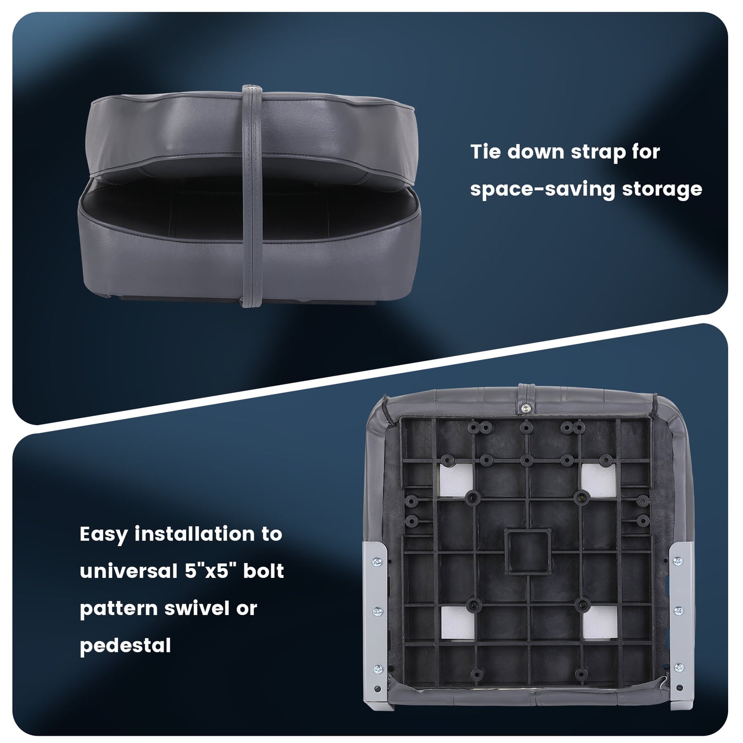 Garvee Folding Boat Seats, High Back, 2 Pack, Thick Sponge Padding and Hinge