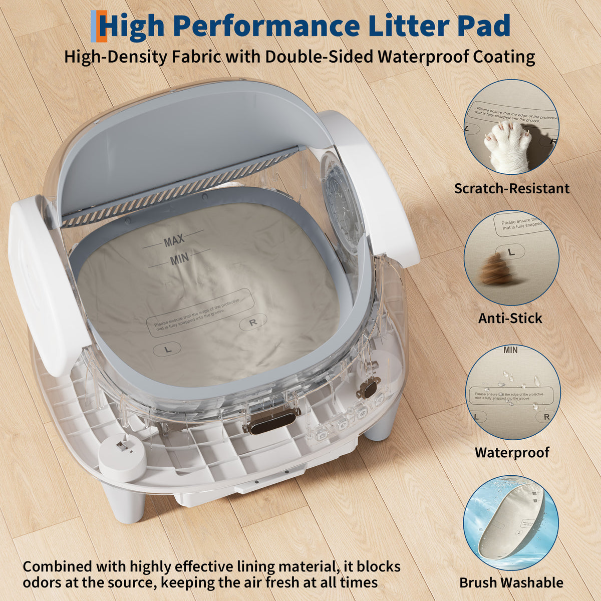 Riedhoff Self-Cleaning Automatic Odor-Control Litter Box, with Smart App Controlled
