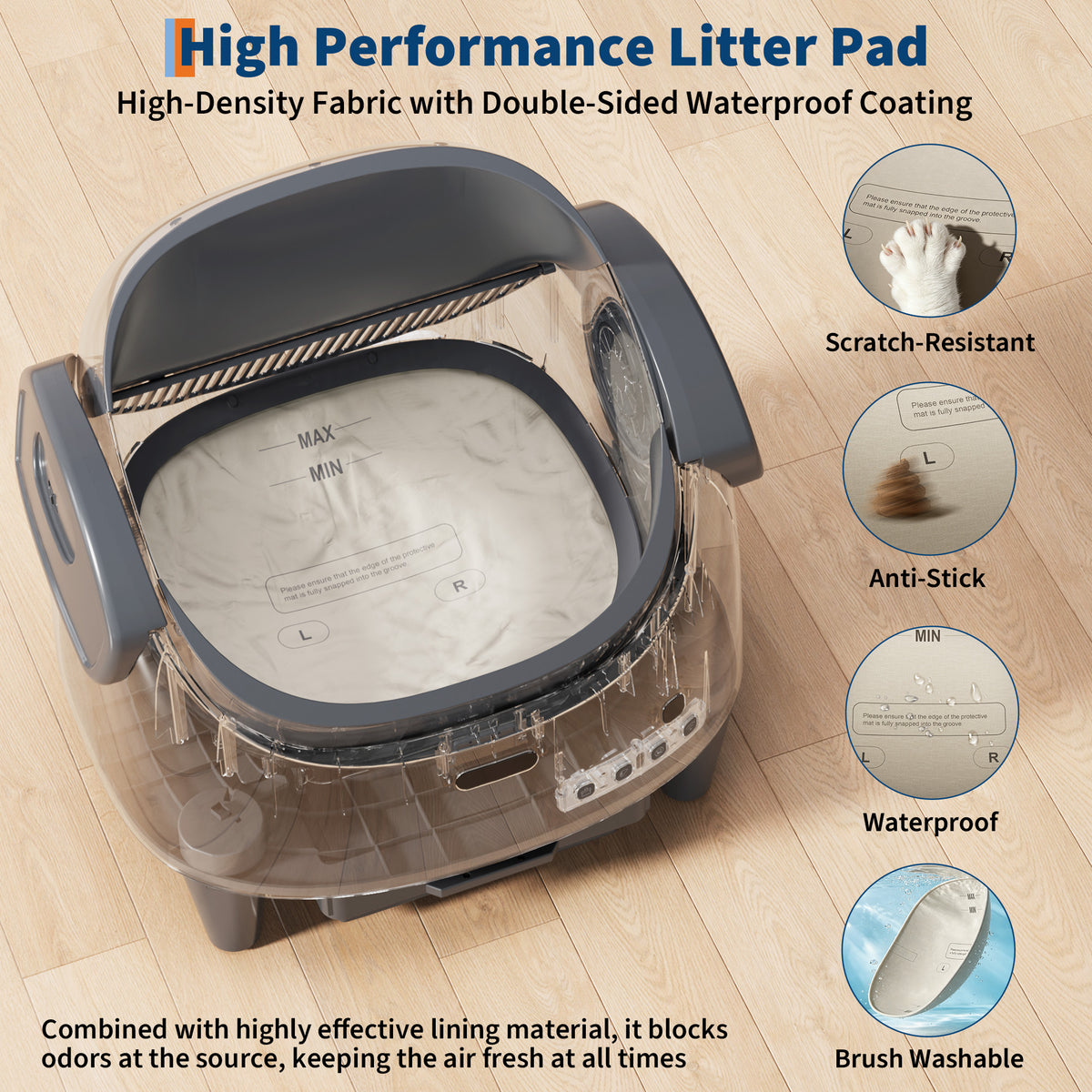 Riedhoff Self-Cleaning Automatic Odor-Control Litter Box, with Smart App Controlled